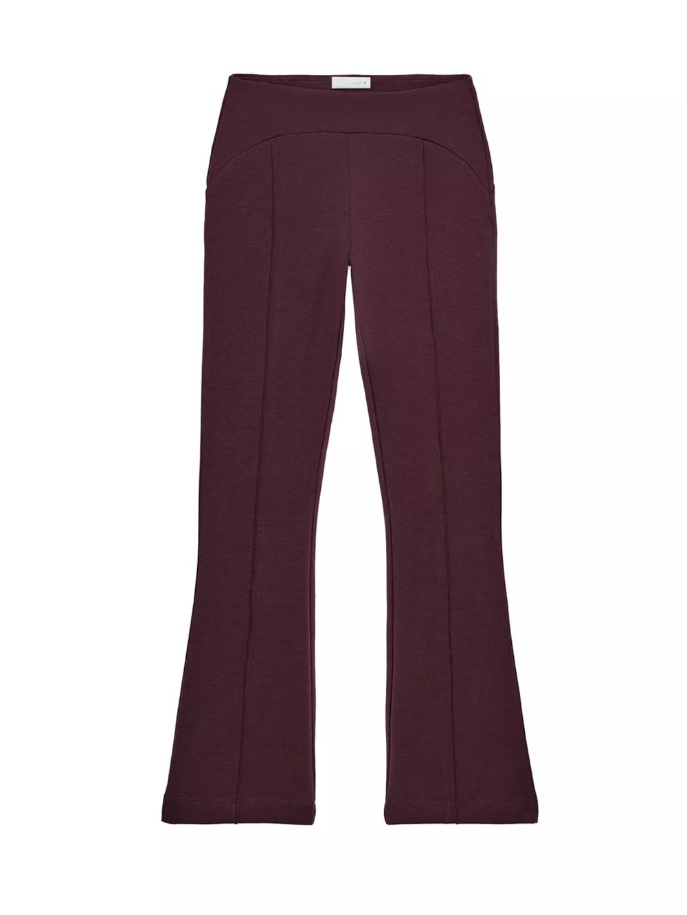 Zara NWT interlock flare pants with pinch seams Maroon Flare Ponte Pants